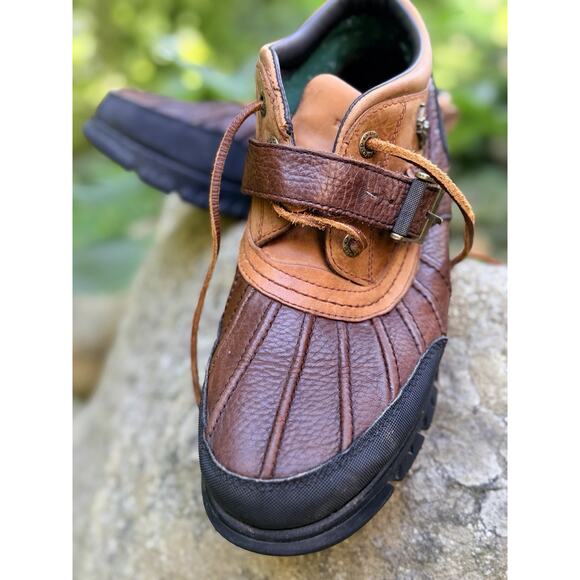 Polo Ralph Lauren VTG Dover III Men 8.5D Brown Leather Duck Boots Weatherproof main image 7